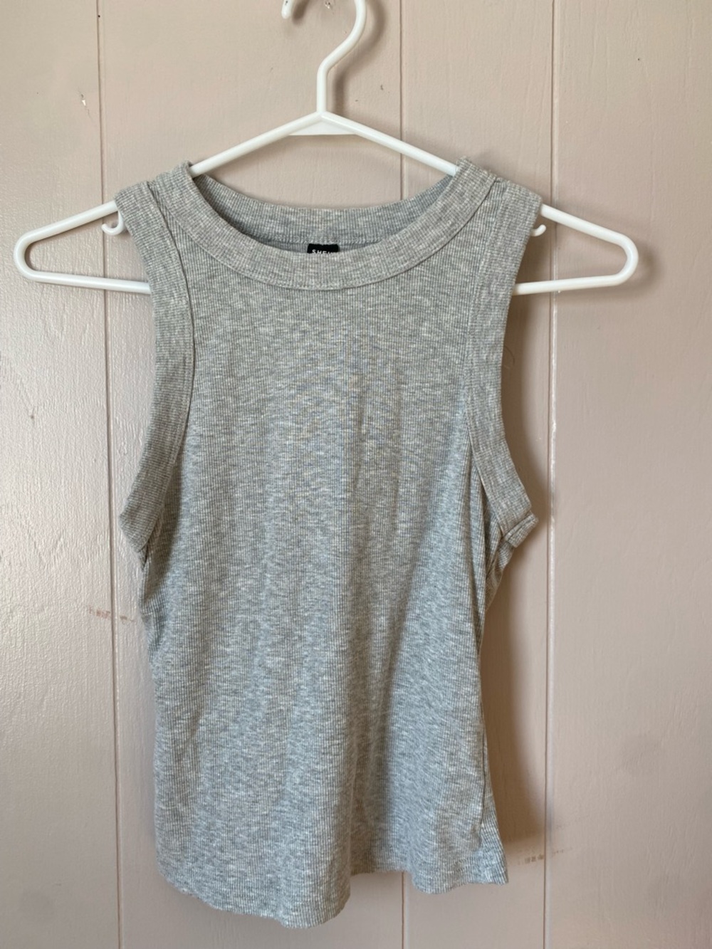 SHEIN Light Gray Ribbed Sleeveless Tank